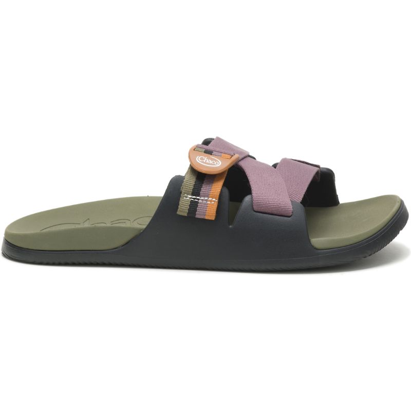 Chaco Chillos Men's Slides Black Olive | OQP11UF7