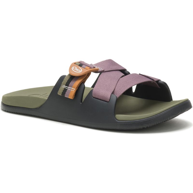 Chaco Chillos Men's Slides Black Olive | OQP11UF7