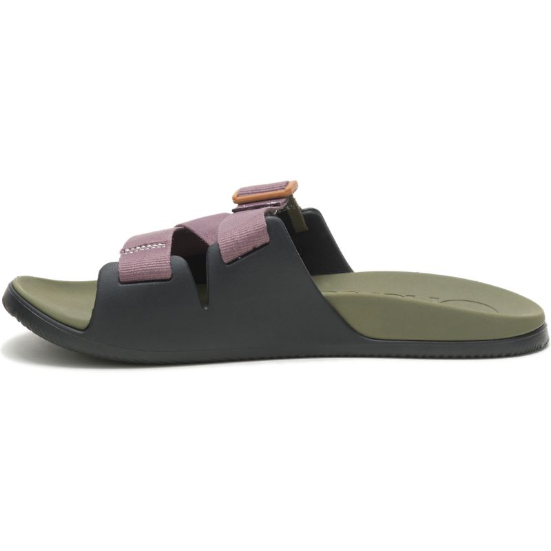 Chaco Chillos Men's Slides Black Olive | OQP11UF7