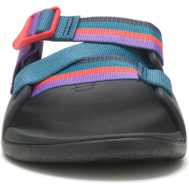 Chaco Chillos Men's Slides Blue Red | JNQ37PM6