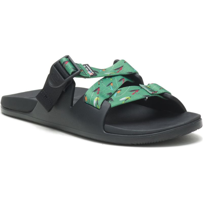 Chaco X Thomas Rhett Chillos Men's Slides Green | WLU36QK0